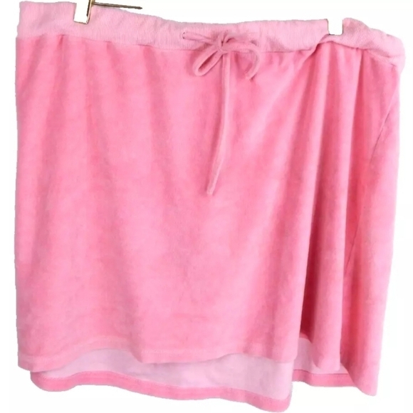 Horoscopez Pink Velour Mini Skirt - Picture 1 of 3